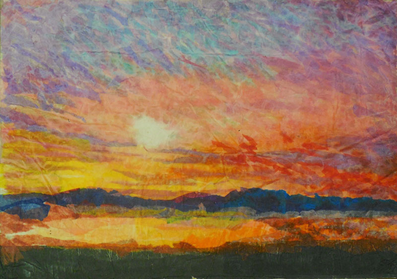 california sunset painting